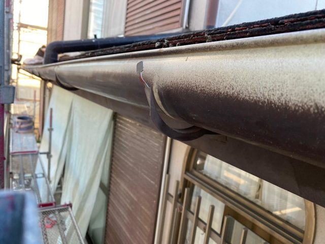 高砂市で交換予定の旧軒樋